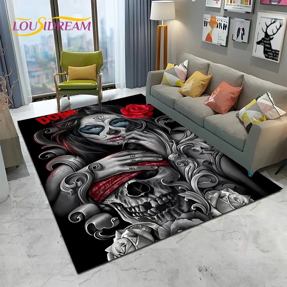 Horror Gothic Female Skull Dea - огляд і ціна Home Textiles Sale