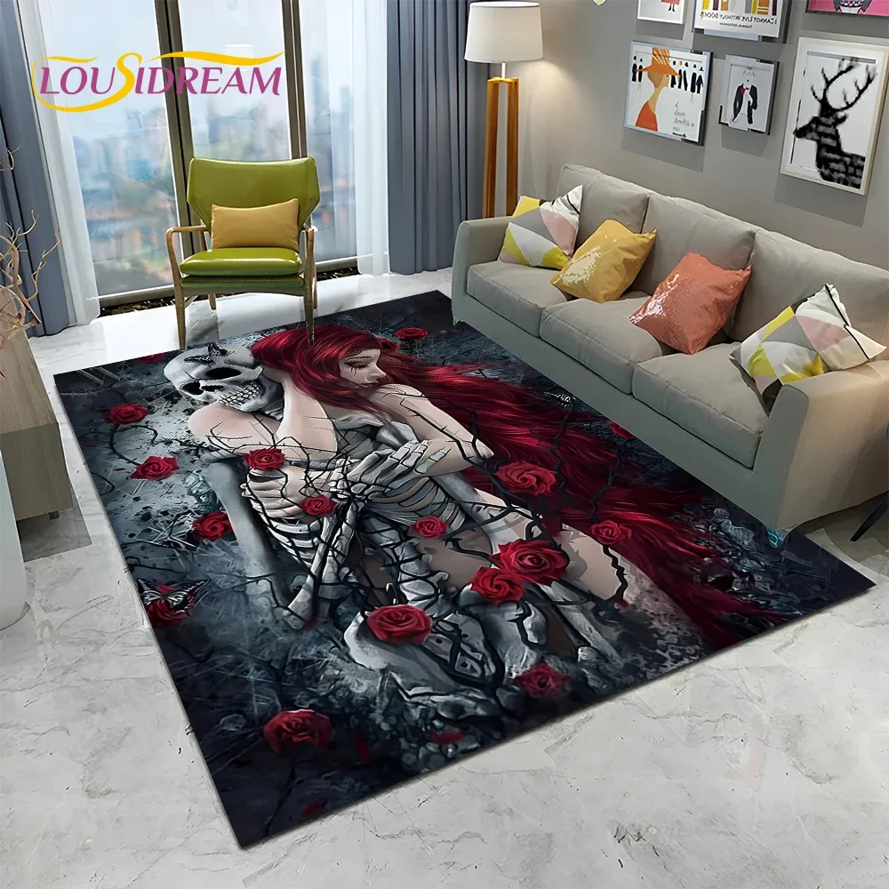 Horror Gothic Female Skull Dea - огляд і ціна Home Textiles Sale